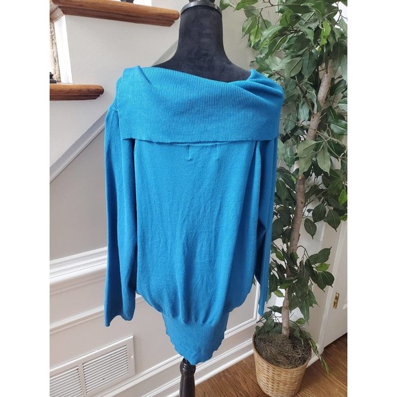 Ounce Women's Solid Blue Viscose Long Sleeve Pullover Knit Sweater Size 2XL - Picture 6 of 11